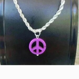 Purple Peace Pendant Necklace